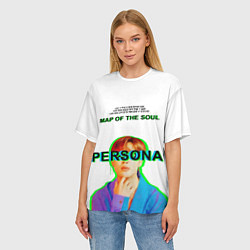 Футболка оверсайз женская BTS Jimin Persona - кто я иероглифами, цвет: 3D-принт — фото 2