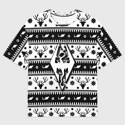 Футболка оверсайз женская The Elder Scrolls winter deer pattern, цвет: 3D-принт