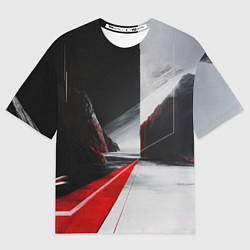 Футболка оверсайз женская Футуристичный пейзаж в стиле авангард, цвет: 3D-принт