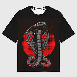 Футболка оверсайз женская Королевская кобра в ретро стиле, цвет: 3D-принт