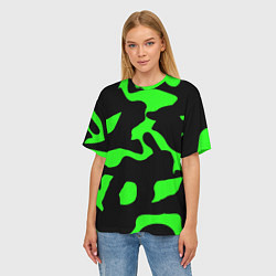 Футболка оверсайз женская Зелёный камуфляж милитари, цвет: 3D-принт — фото 2
