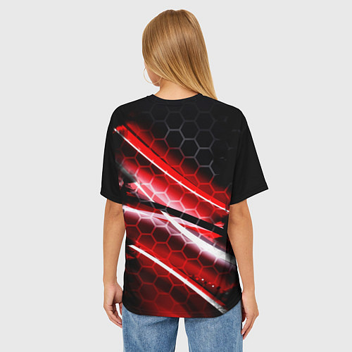 Женская футболка оверсайз Doom logo game / 3D-принт – фото 4
