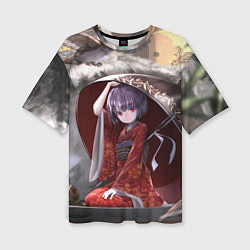 Женская футболка оверсайз Touhou Project Симмёмару Сукуна