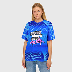 Футболка оверсайз женская GTA vice city тропики, цвет: 3D-принт — фото 2