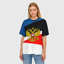 Футболка оверсайз женская Спортивная геометрия герб, цвет: 3D-принт — фото 2