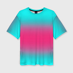 Футболка оверсайз женская Градиент текстура неон, цвет: 3D-принт