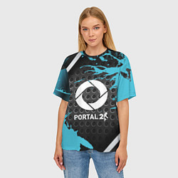 Футболка оверсайз женская Portal game краски, цвет: 3D-принт — фото 2