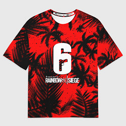 Футболка оверсайз женская Rainbow six тропик паттерн, цвет: 3D-принт