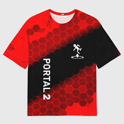 Футболка оверсайз женская Portal hexagon pattern, цвет: 3D-принт