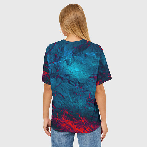 Женская футболка оверсайз Warhammer 40000 space marine 2 ультрамарин / 3D-принт – фото 4