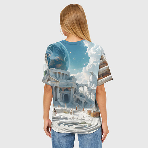 Женская футболка оверсайз Фантастическая античность / 3D-принт – фото 4