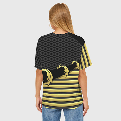 Женская футболка оверсайз Skyrim gold edinion / 3D-принт – фото 4