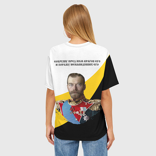 Женская футболка оверсайз Сокрушу пред ним врагов его малый черный крест Ник / 3D-принт – фото 4