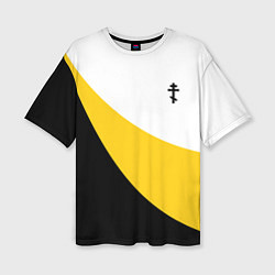 Футболка оверсайз женская Сокрушу пред ним врагов его малый черный крест Ник, цвет: 3D-принт