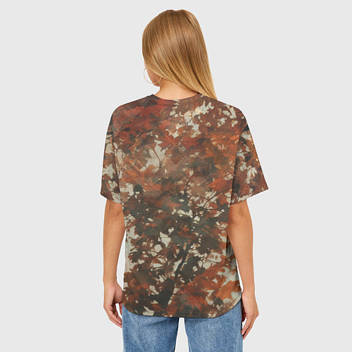 Женская футболка оверсайз Ксеноморф в клетчатом шарфе / 3D-принт – фото 4