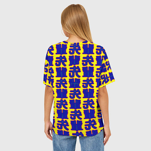 Женская футболка оверсайз Samurai logo patten japan / 3D-принт – фото 4