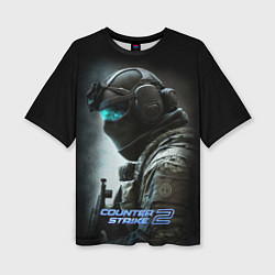 Футболка оверсайз женская Counter strike 2 спецназ, цвет: 3D-принт