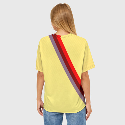 Женская футболка оверсайз Samurai geometry steel / 3D-принт – фото 4