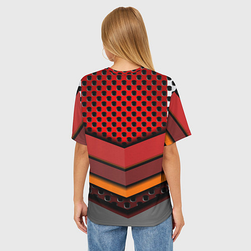 Женская футболка оверсайз Skoda metal steel / 3D-принт – фото 4