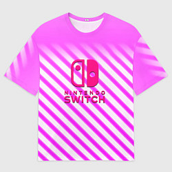 Футболка оверсайз женская Nintendo pink line, цвет: 3D-принт