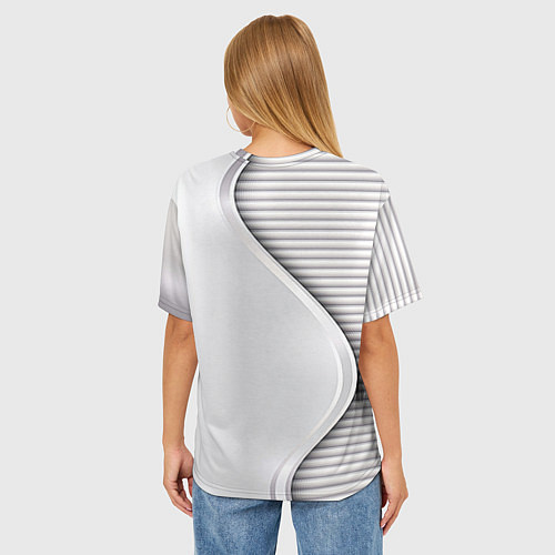 Женская футболка оверсайз Saab metal texture / 3D-принт – фото 4