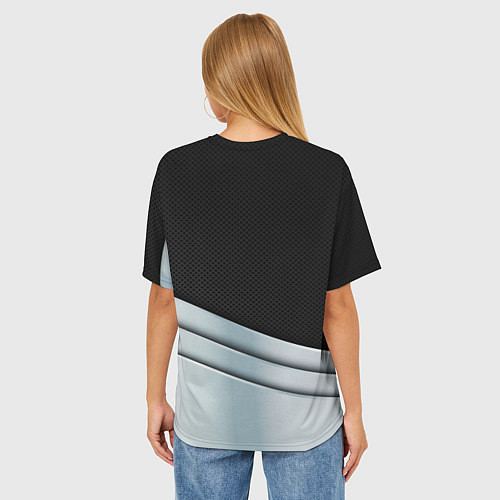 Женская футболка оверсайз FORD metal texture / 3D-принт – фото 4