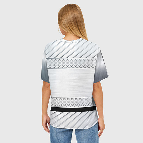 Женская футболка оверсайз Tesla metal auto / 3D-принт – фото 4