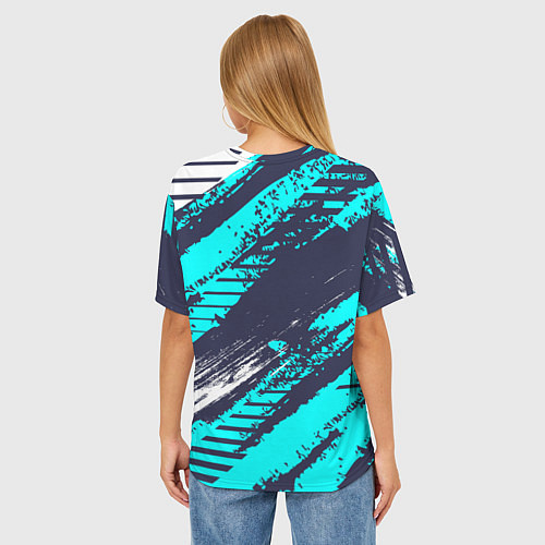 Женская футболка оверсайз Мопс бодибилдер / 3D-принт – фото 4