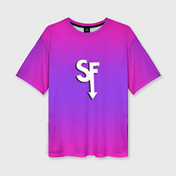 Футболка оверсайз женская Sally Face neon gradient, цвет: 3D-принт