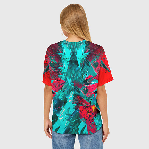 Женская футболка оверсайз Электрогитара в красках / 3D-принт – фото 4