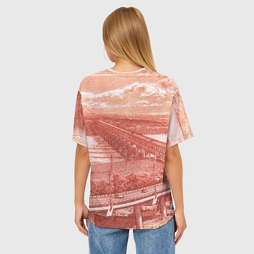 Женская футболка оверсайз Любимый Хабаровск 5000 / 3D-принт – фото 4