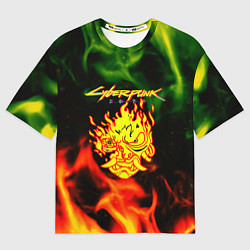 Футболка оверсайз женская Cyberpunk 2077 fere steel, цвет: 3D-принт