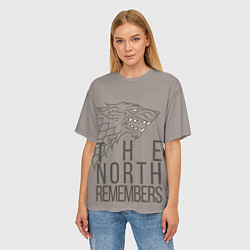 Футболка оверсайз женская The North Remembers game of thrones, цвет: 3D-принт — фото 2