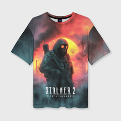 Футболка оверсайз женская Stalker 2 радиоактивный фон, цвет: 3D-принт