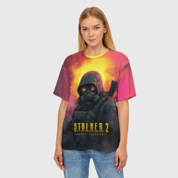 Футболка оверсайз женская Stalker 2 радиоактивный дым, цвет: 3D-принт — фото 2
