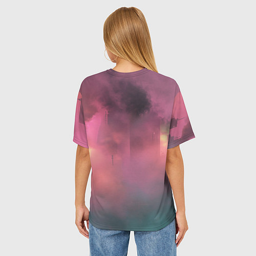 Женская футболка оверсайз Stalker 2 радиоактивный дым / 3D-принт – фото 4