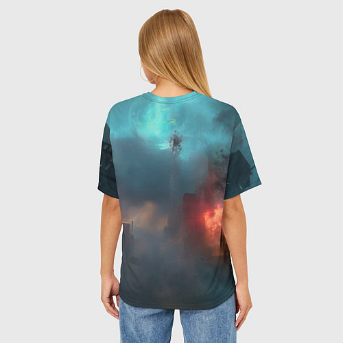 Женская футболка оверсайз Stalker 2 радиоактивный дым / 3D-принт – фото 4
