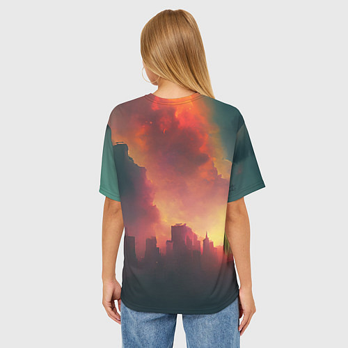 Женская футболка оверсайз Stalker 2 радиоактивный дым / 3D-принт – фото 4