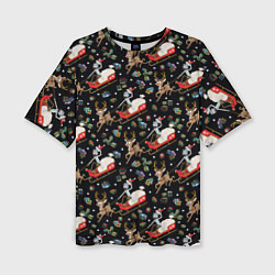 Футболка оверсайз женская Рик и Морти сани с оленем - Christmas, цвет: 3D-принт