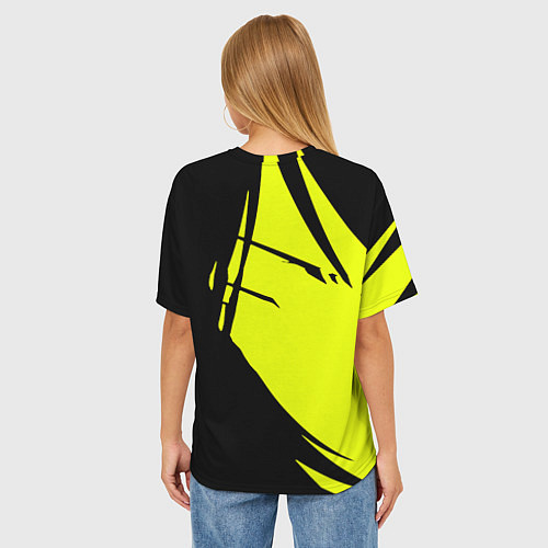 Женская футболка оверсайз Cyberpunk 2077 тексутар / 3D-принт – фото 4