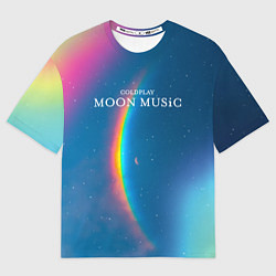 Футболка оверсайз женская Moon music Coldplay, цвет: 3D-принт