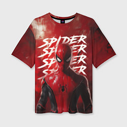 Футболка оверсайз женская Spider-man red background, цвет: 3D-принт