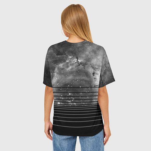 Женская футболка оверсайз Звездное небо - Беби Йода / 3D-принт – фото 4