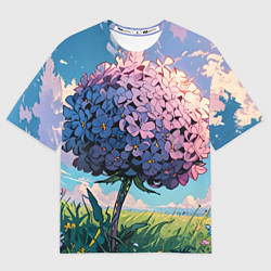 Женская футболка оверсайз Аниме цветок