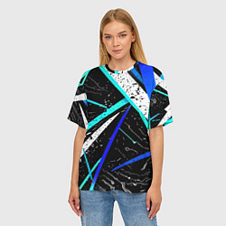 Футболка оверсайз женская Разноцветные праздничные линии, цвет: 3D-принт — фото 2