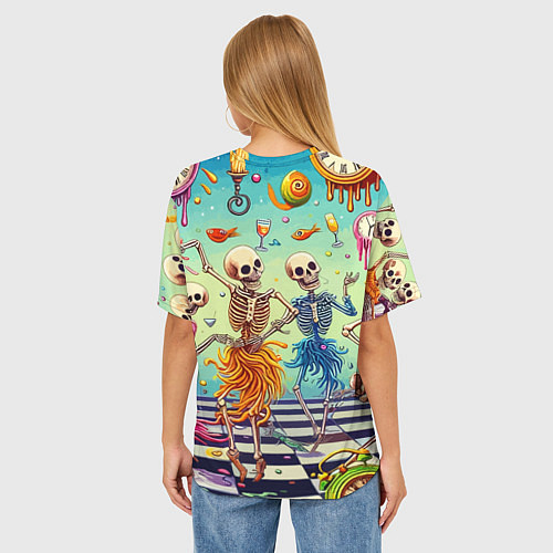 Женская футболка оверсайз Бал сатаны - сюрреализм / 3D-принт – фото 4