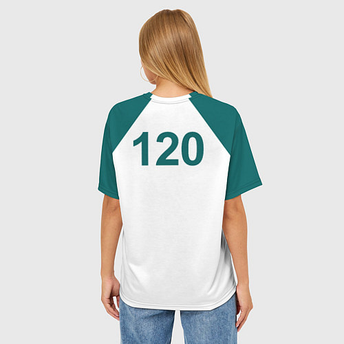 Женская футболка оверсайз Игра в кальмара 120 / 3D-принт – фото 4