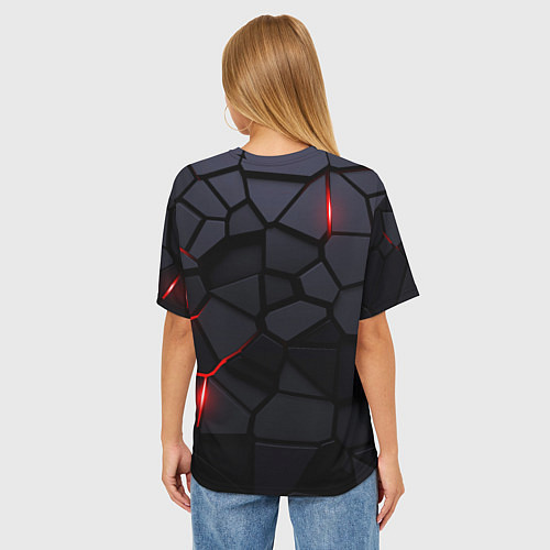 Женская футболка оверсайз Ducati - плиты с эффектом свечения / 3D-принт – фото 4