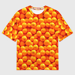 Женская футболка оверсайз Новогодние мандаринки