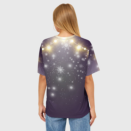 Женская футболка оверсайз Санта с мешком / 3D-принт – фото 4